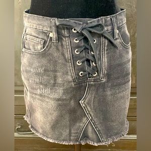 Forever 21 black jean tie up skirt.size medium